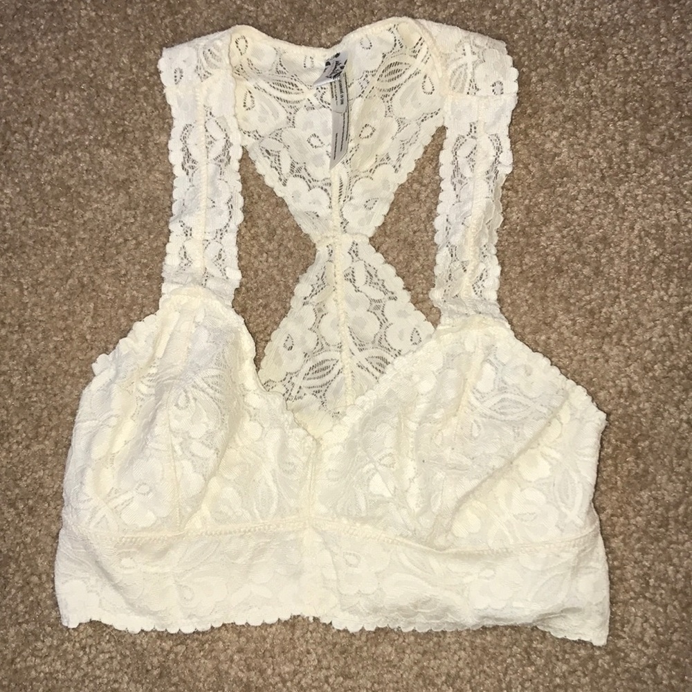 Free people cream lace bralette xs